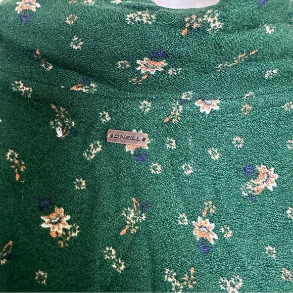 O'Neill Green Pink Floral Button Down Sleep Shirt NWT Women's Size Small - Picture 2 of 9